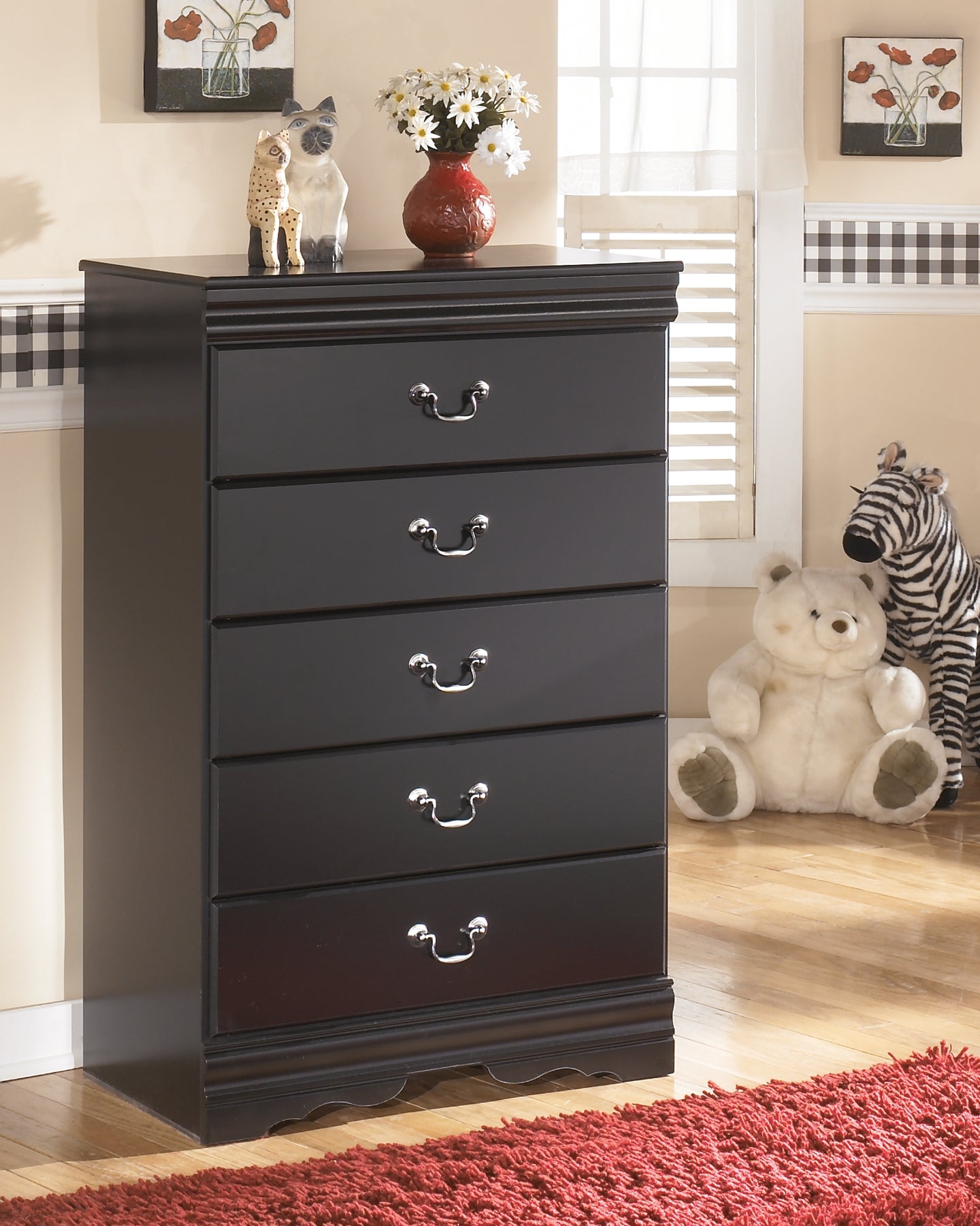 Louis Philippe Black Six-Drawer Dresser