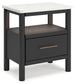 Cadmori Full Upholstered Panel Bed with Mirrored Dresser, Chest and Nightstand