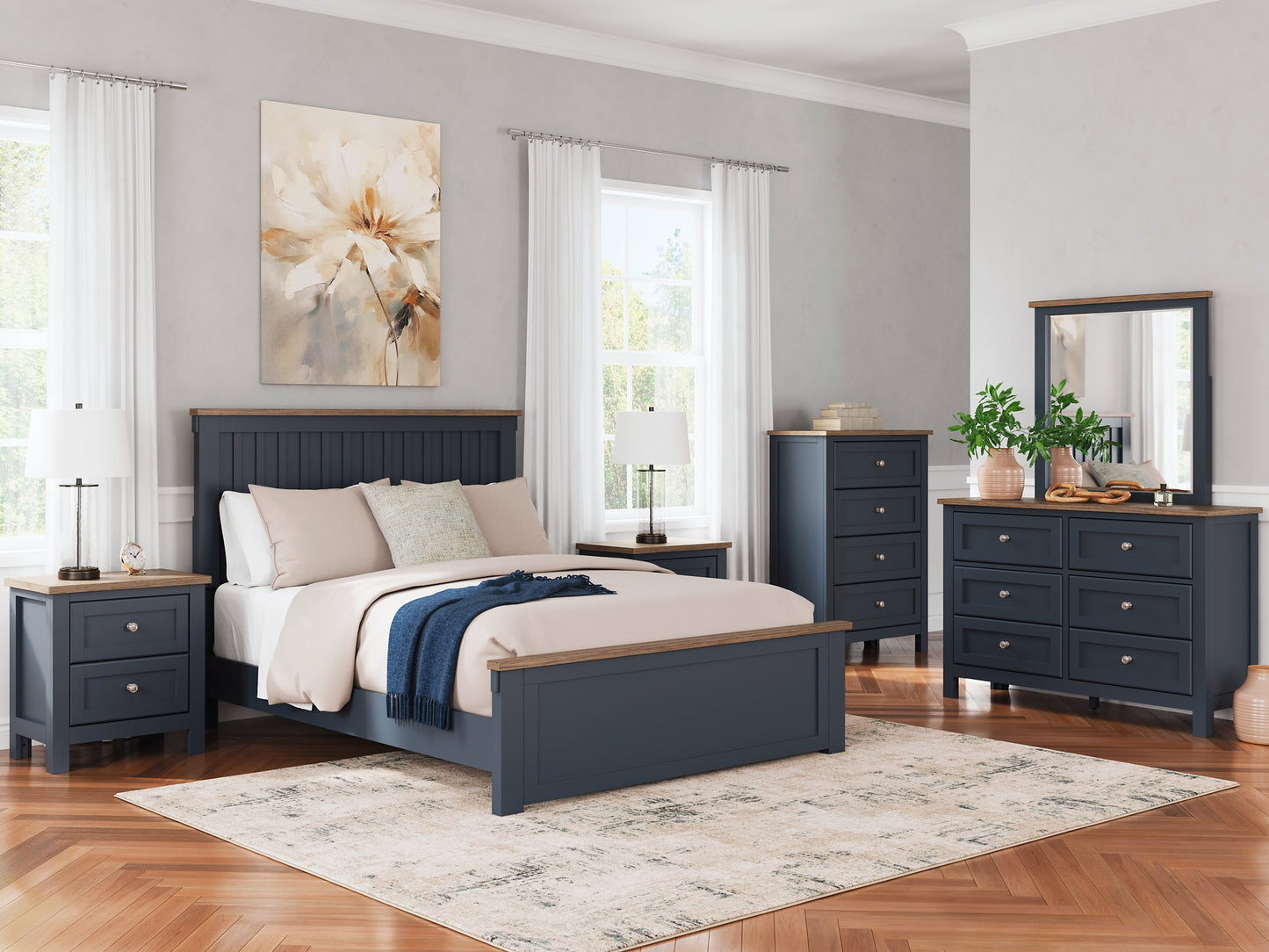 Ashley Express - Landocken Queen Panel Bed with 2 Nightstands