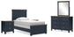 Landocken Twin Panel Bed with Mirrored Dresser and 2 Nightstands