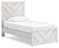 Cayboni Twin Panel Bed with Mirrored Dresser