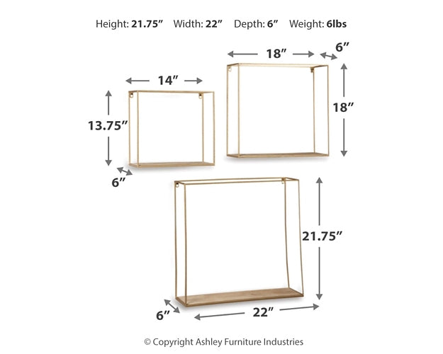 Ashley Express - Efharis Wall Shelf Set (3/CN)