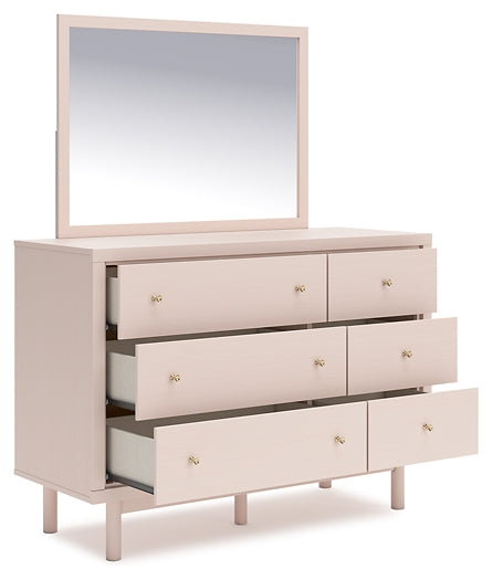 Wistenpine Twin Upholstered Panel Bed with Mirrored Dresser, Chest and 2 Nightstands