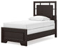 Covetown Twin Panel Bed with Mirrored Dresser, Chest and Nightstand