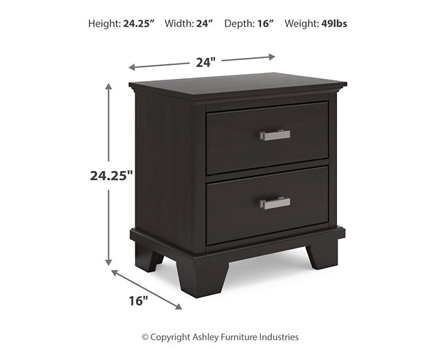 Covetown Twin Panel Bed with Nightstand