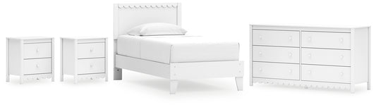 Ashley Express - Hallityn Twin Panel Platform Bed with Dresser and 2 Nightstands