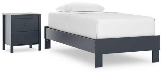 Ashley Express - Simmenfort Twin Platform Bed with Nightstand