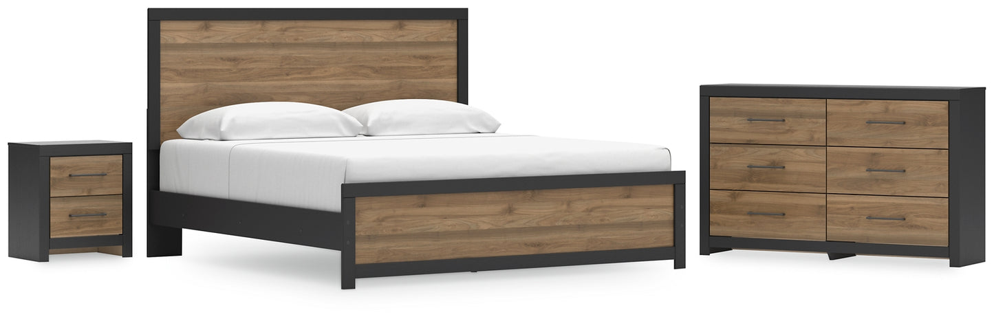 Vertani King Panel Bed with Dresser and Nightstand