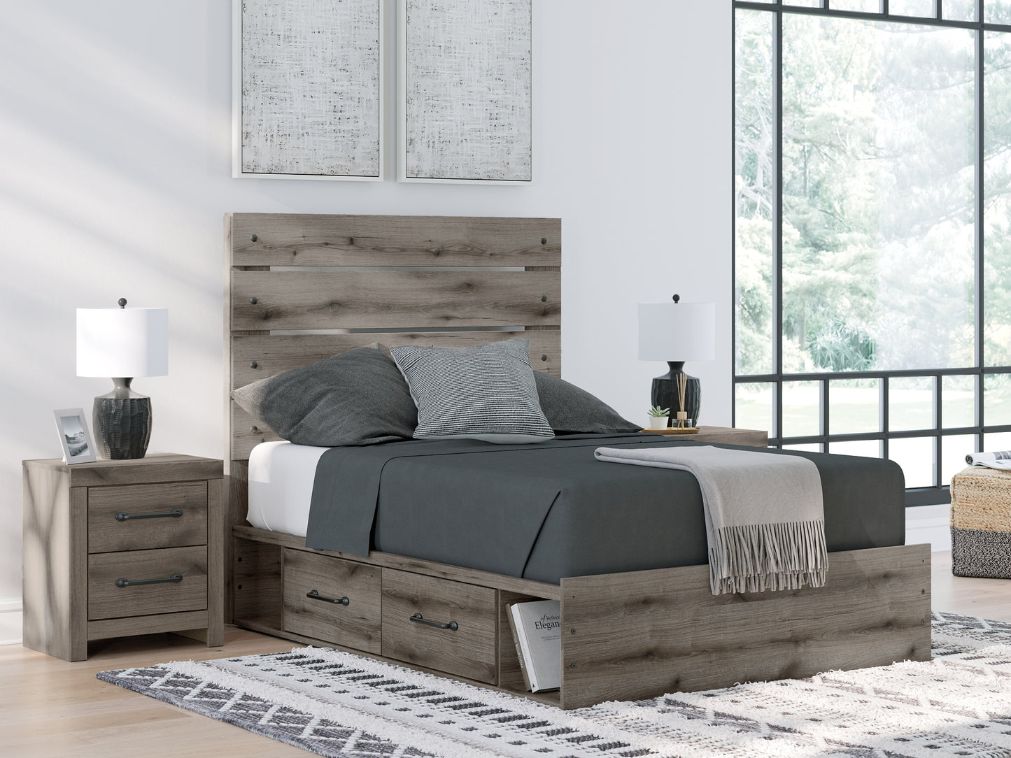 Graystorm Full Panel Storage Bed