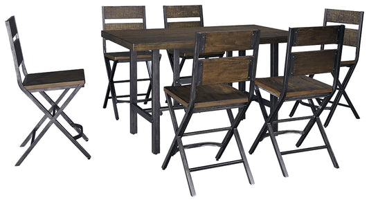 Ashley Express - Kavara Counter Height Dining Table and 6 Barstools