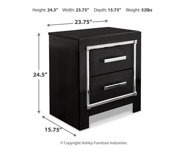 Kaydell King Upholstered Panel Platform Bed with Mirrored Dresser, Chest and Nightstand