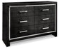 Kaydell King Upholstered Panel Bed with Dresser